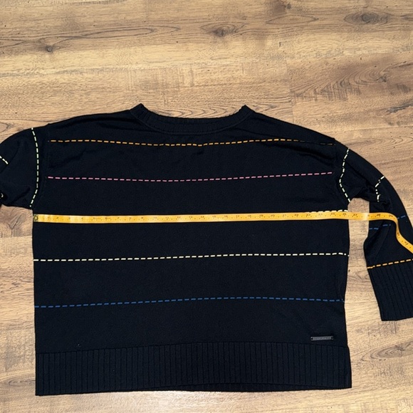 PEACE LOVE WORLD Black Sweater with Multicolor Stripes - Picture 3 of 9